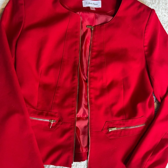 Red Calvin Klein Blazer - Picture 3 of 4